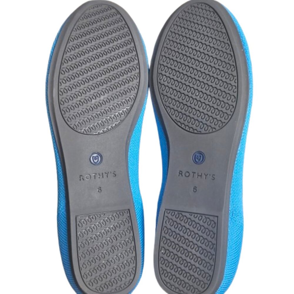 Rothy's The Flat Peacock Blue Round Toe Ballet Flats SZ 6 Retired Color Like New - Picture 5 of 9